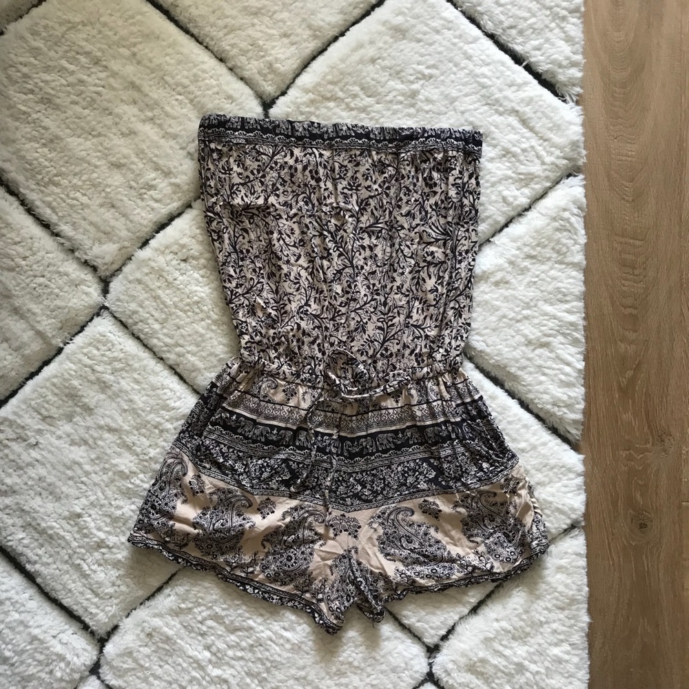 Adorable Boho Strapless Romper
